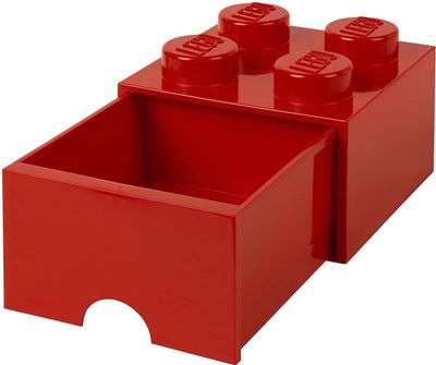LEGO opbergsteen/lade met 4 noppen Rood