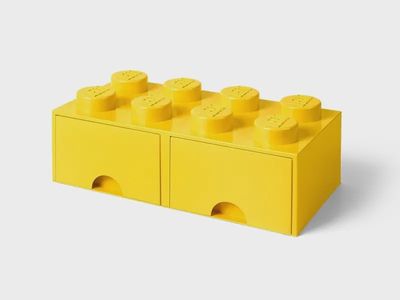 LEGO opbergsteen/lade met 8 noppen Geel