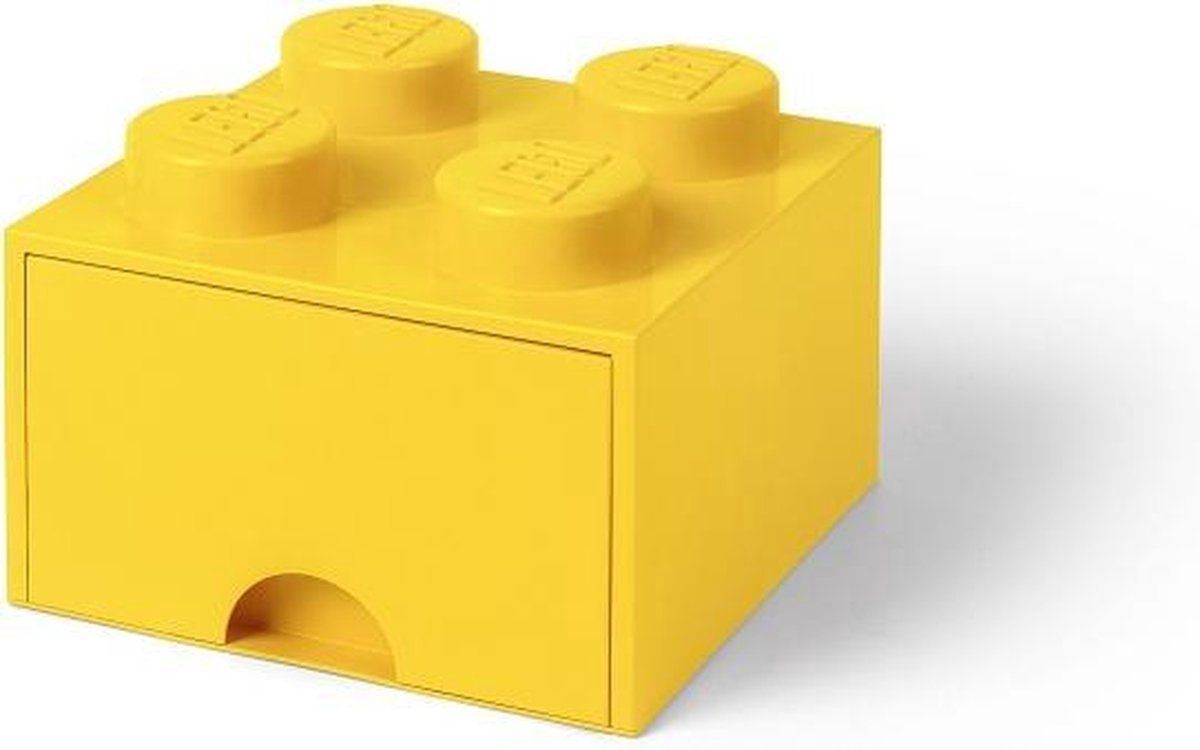 LEGO opbergsteen/lade met 4 noppen Geel