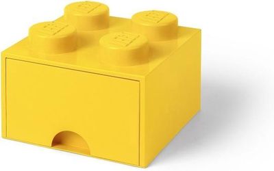 LEGO opbergsteen/lade met 4 noppen Geel
