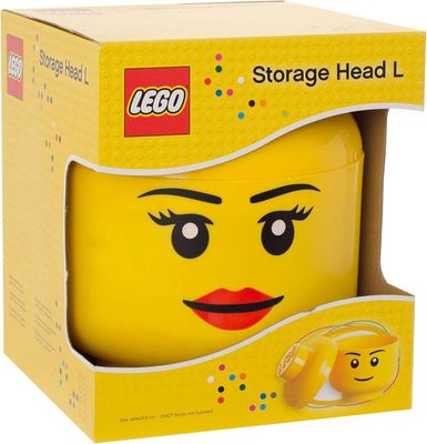 LEGO opberghoofd – groot, meisje Geel