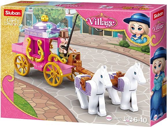 Sluban Girls Dream Koets met 2 paarden M38-B0872