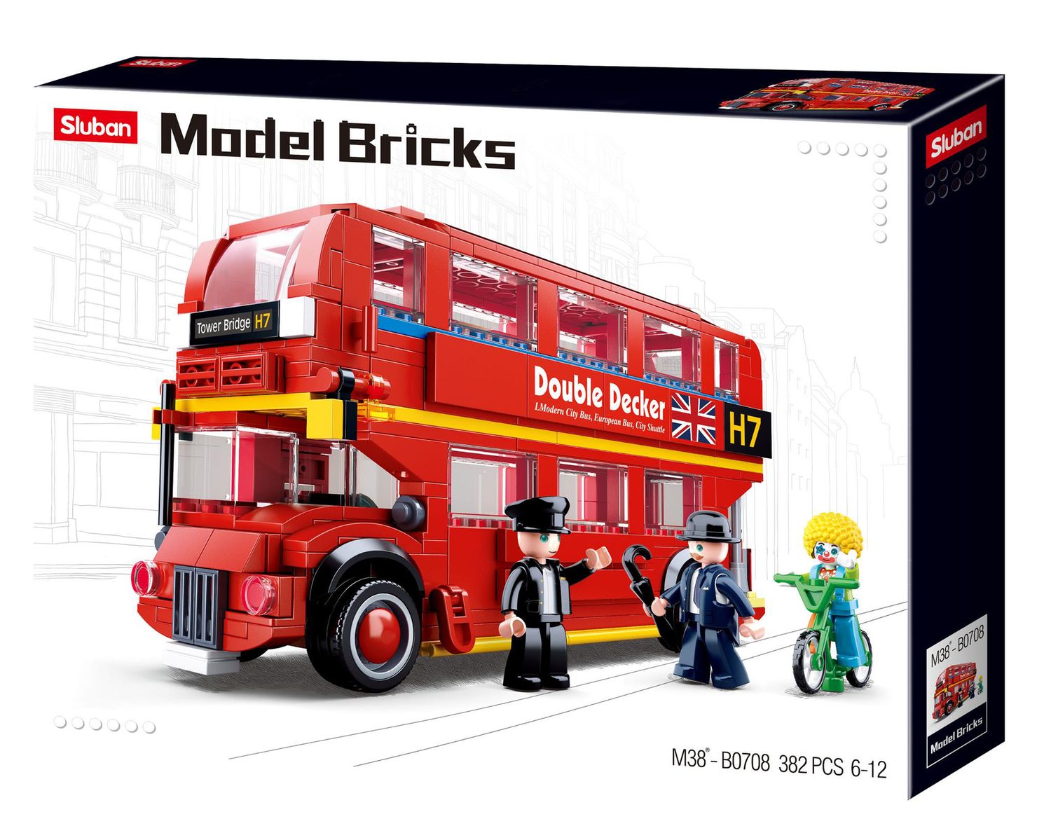 Sluban Model Bricks Londonse Dubbeldekkerbus M38-B0708
