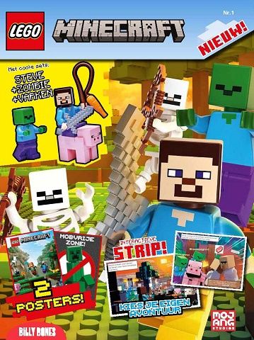 LEGO tijdschrift Minecraft 2021 Nr1 - Steve, Zombie &amp; Varken