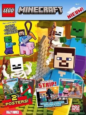 LEGO tijdschrift Minecraft 2021 Nr1 - Steve, Zombie &amp; Varken