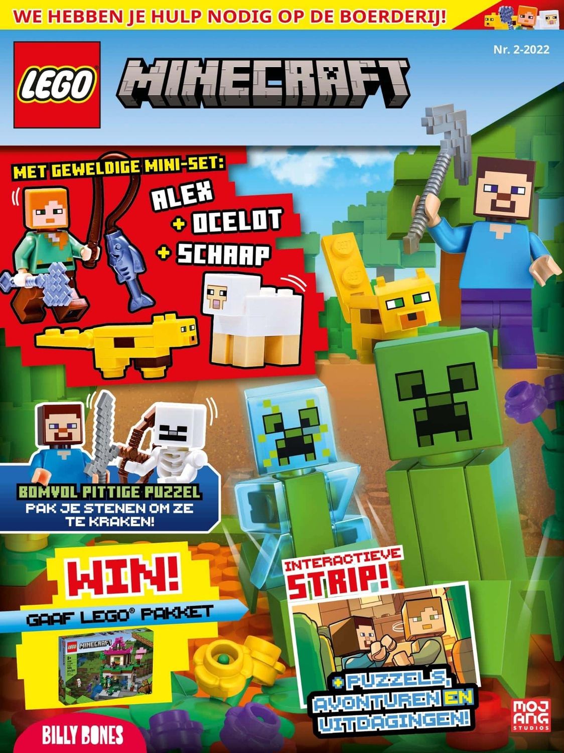 LEGO tijdschrift Minecraft 2022 Nr2 - Alex, Ocelot &amp; Schaap