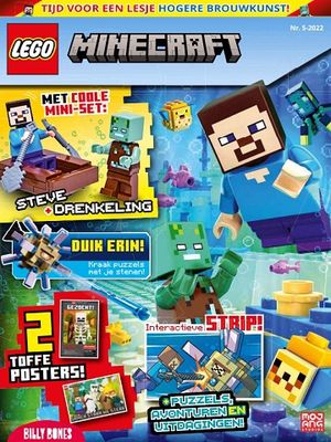 LEGO tijdschrift Minecraft 2022 Nr5 - Steve &amp; Drenkeling