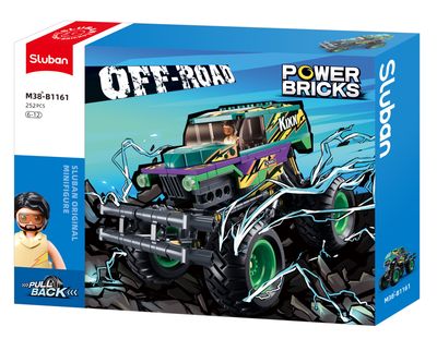 Sluban Power Bricks Bigfoot Groen-Paarse Speed Kixx M38-B1161