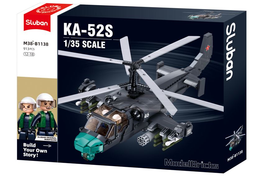 luban Model Bricks KA-52S Gevechtshelikopter M38-B1138