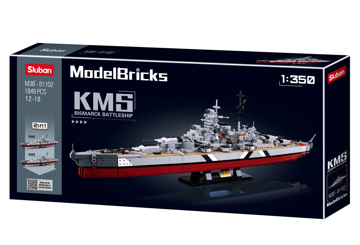 Sluban Model Bricks Bismarck 2 in 1 M38-B1102