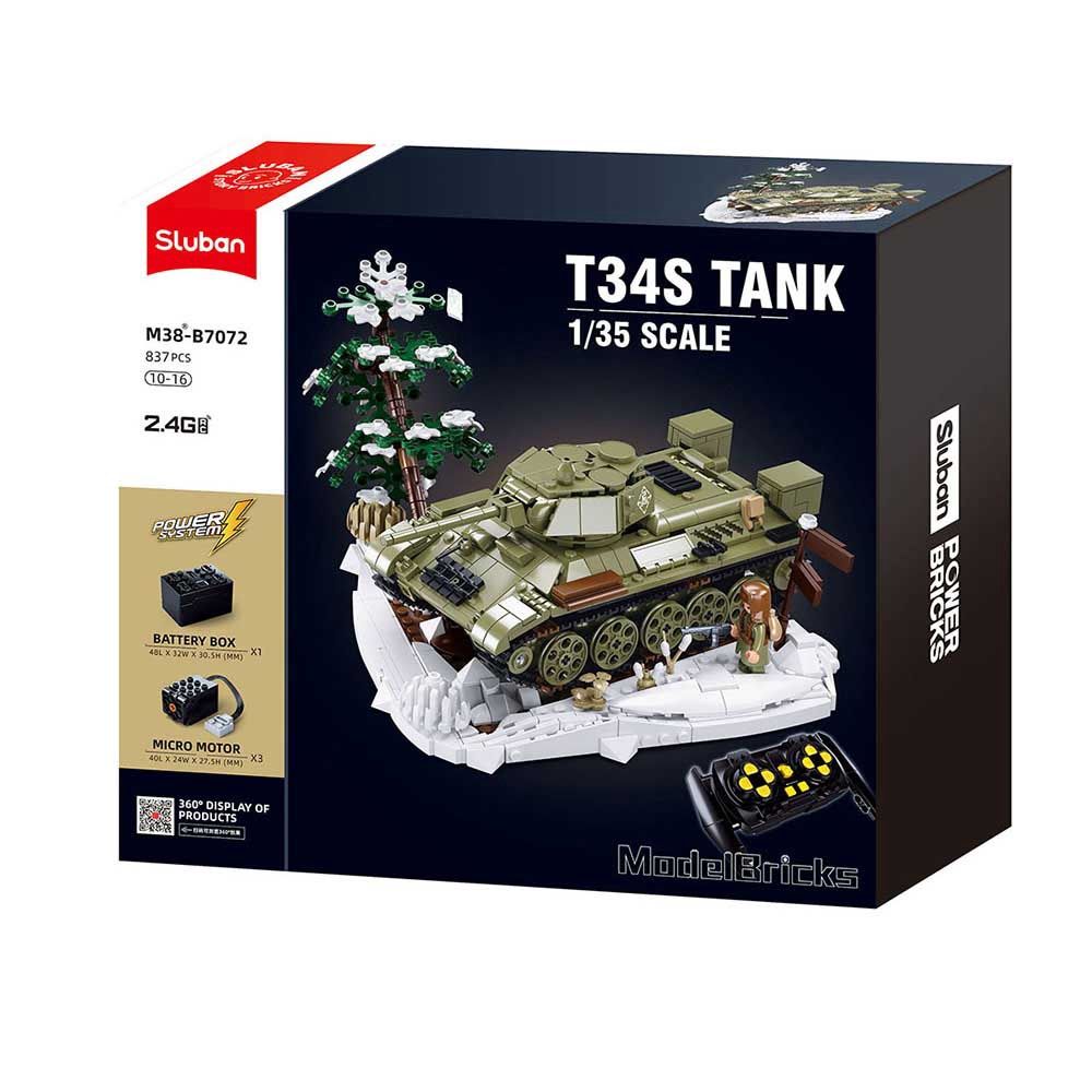 Sluban - Power bricks tank T34/76 met afstandsbediening M38-B7072