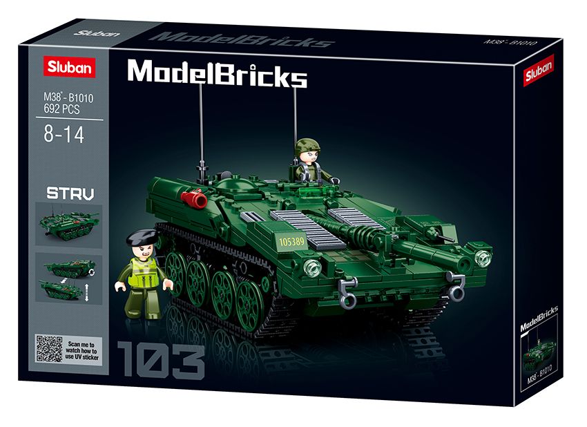 Sluban Model Bricks STRV103 Gevechtstank M38-B1010