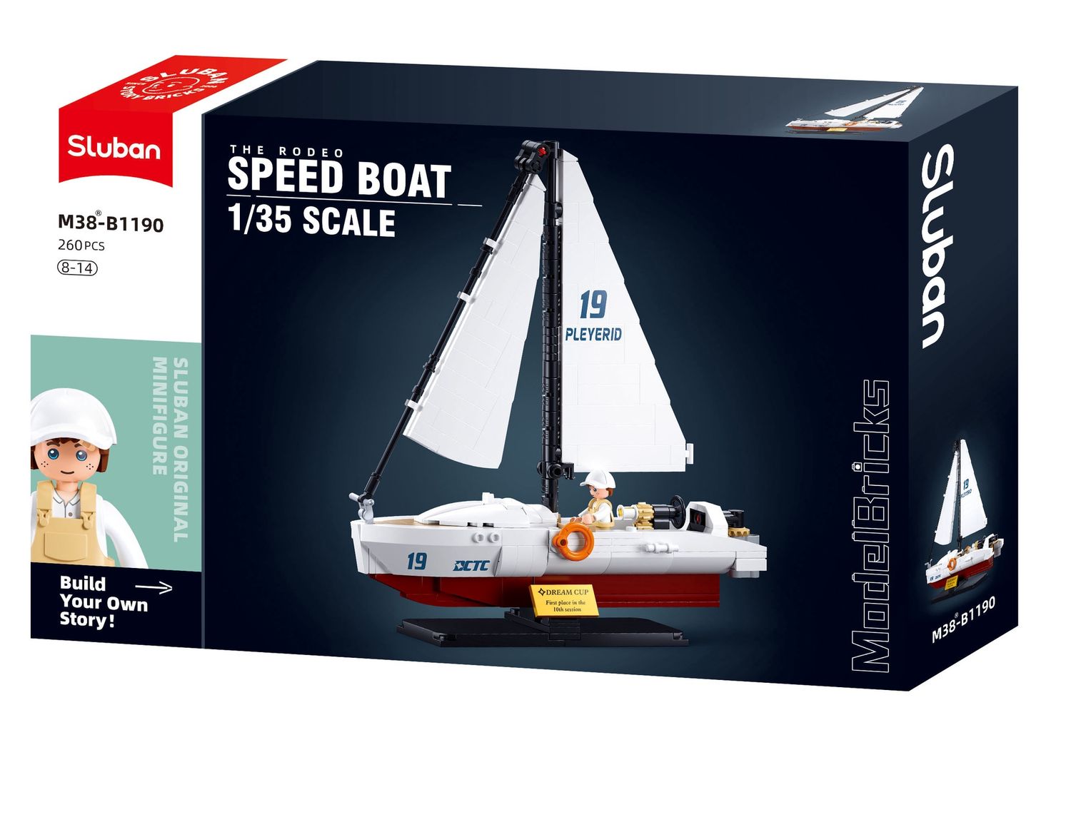 Sluban Model Bricks Rodeo Speedboot M38-B1190