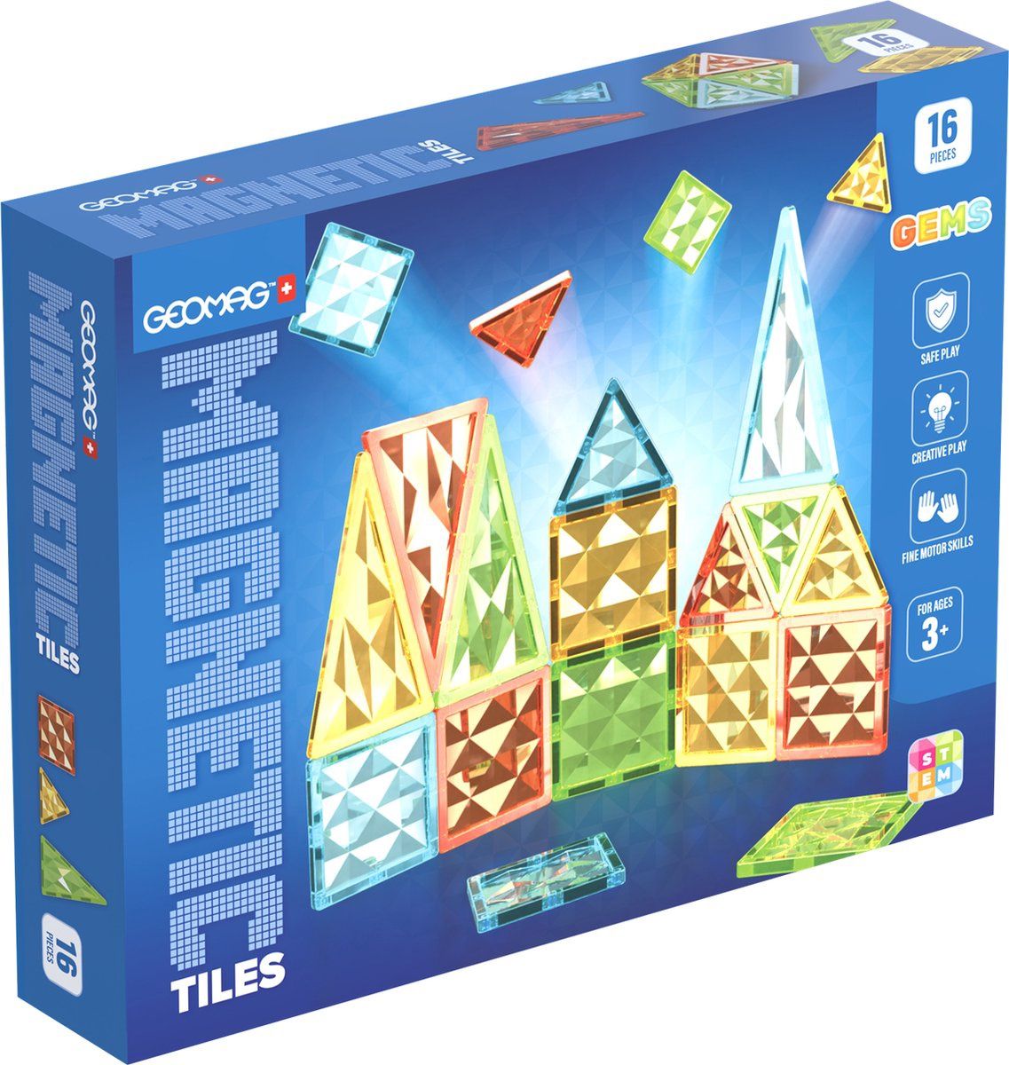 Geomag Magnetic Tiles Gems 16 pcs