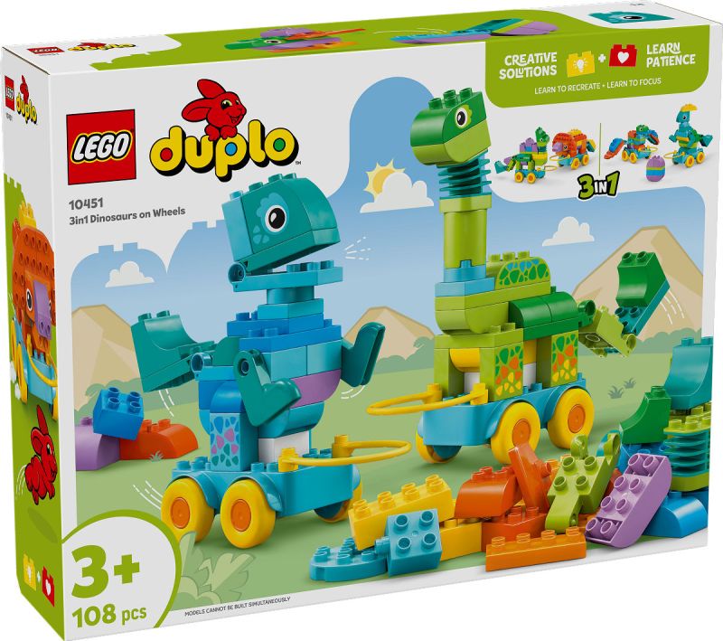 LEGO DUPLO Stad 3-in-1 dinosaurussen op wielen 10451