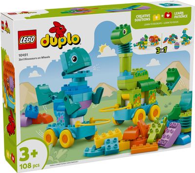 LEGO DUPLO Stad 3-in-1 dinosaurussen op wielen 10451