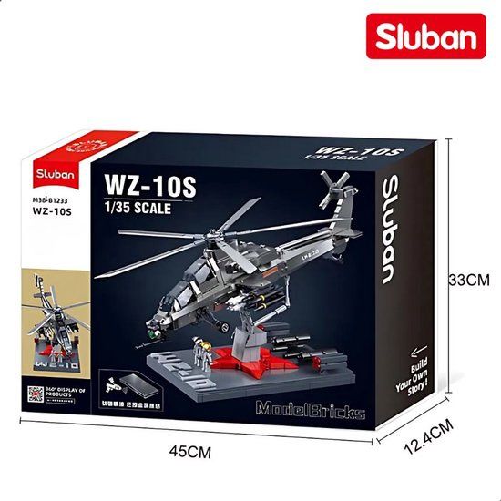 Sluban Model Bricks W10-S Helicopter M38-B1233