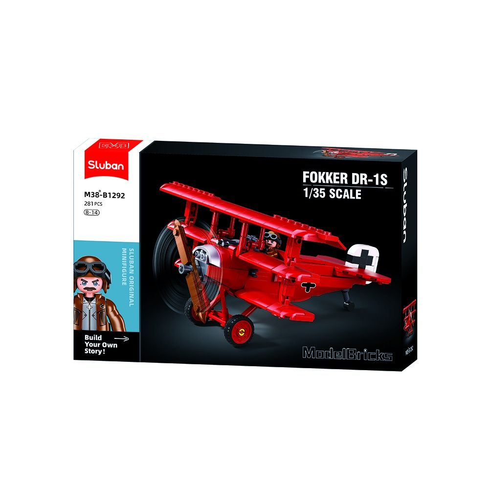 Sluban Model bricks direvliegtuig Fokker DR-1S 1/35 M38-B1292