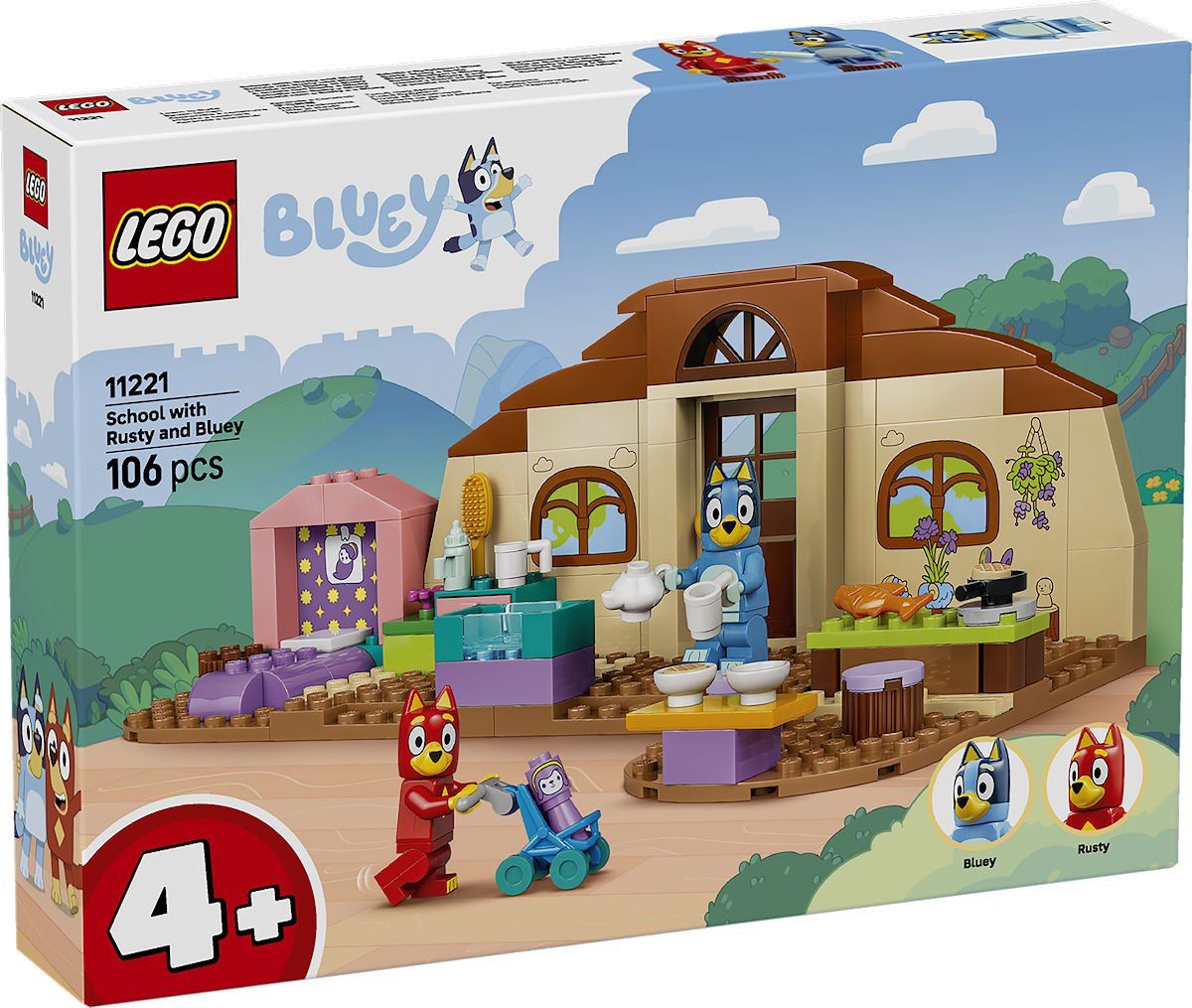 LEGO Bluey School met Rusty en Bluey 11221