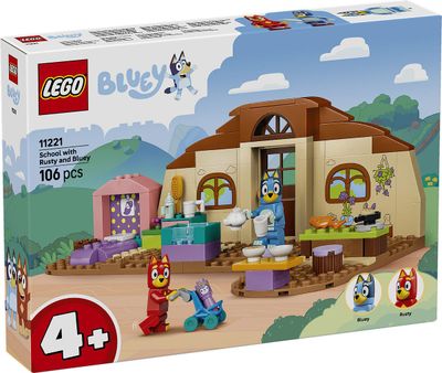 LEGO Bluey School met Rusty en Bluey 11221