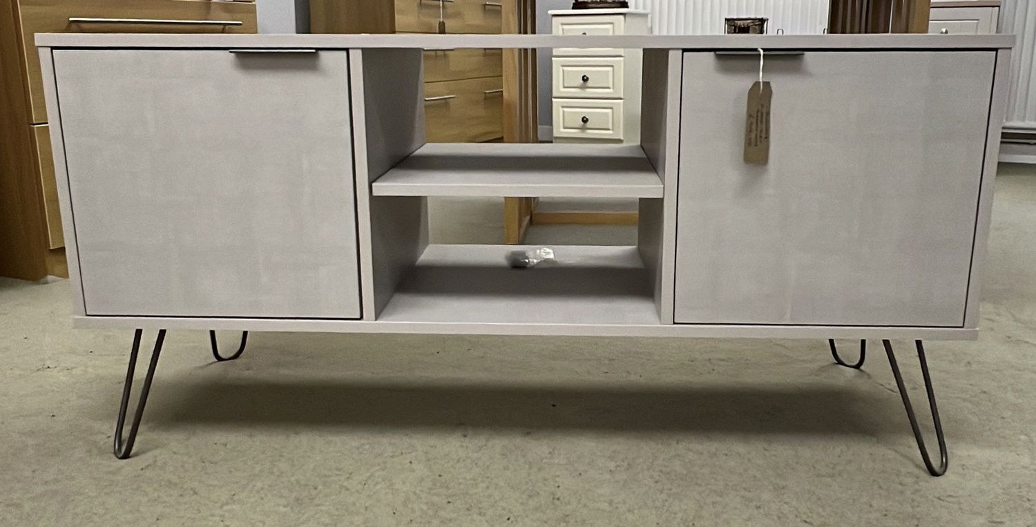 GREY AUGUSTA 2 DOOR FLAT SCREEN TV UNIT