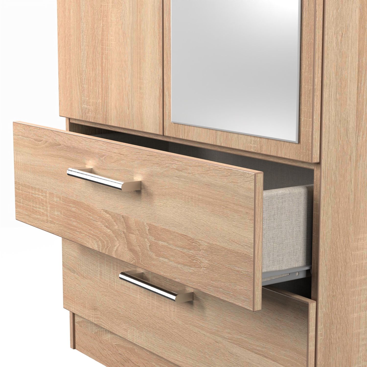 Diglis 2 Door 2 Draw Mirrored Wardrobe