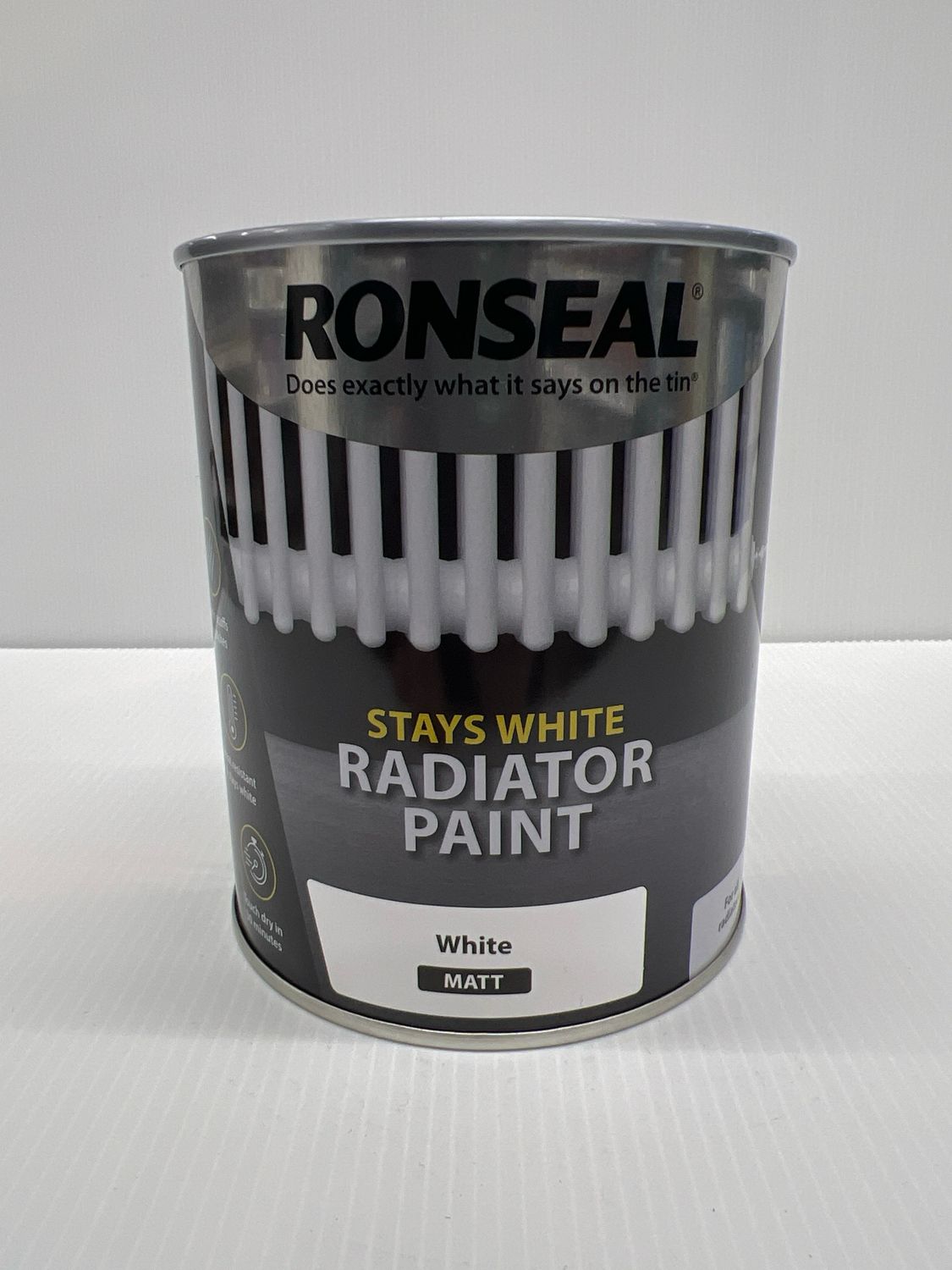 RONSEAL STAYS WHITE RADIATOR PAINT WHITE MATT 750ML