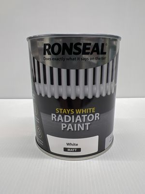 RONSEAL STAYS WHITE RADIATOR PAINT WHITE MATT 750ML