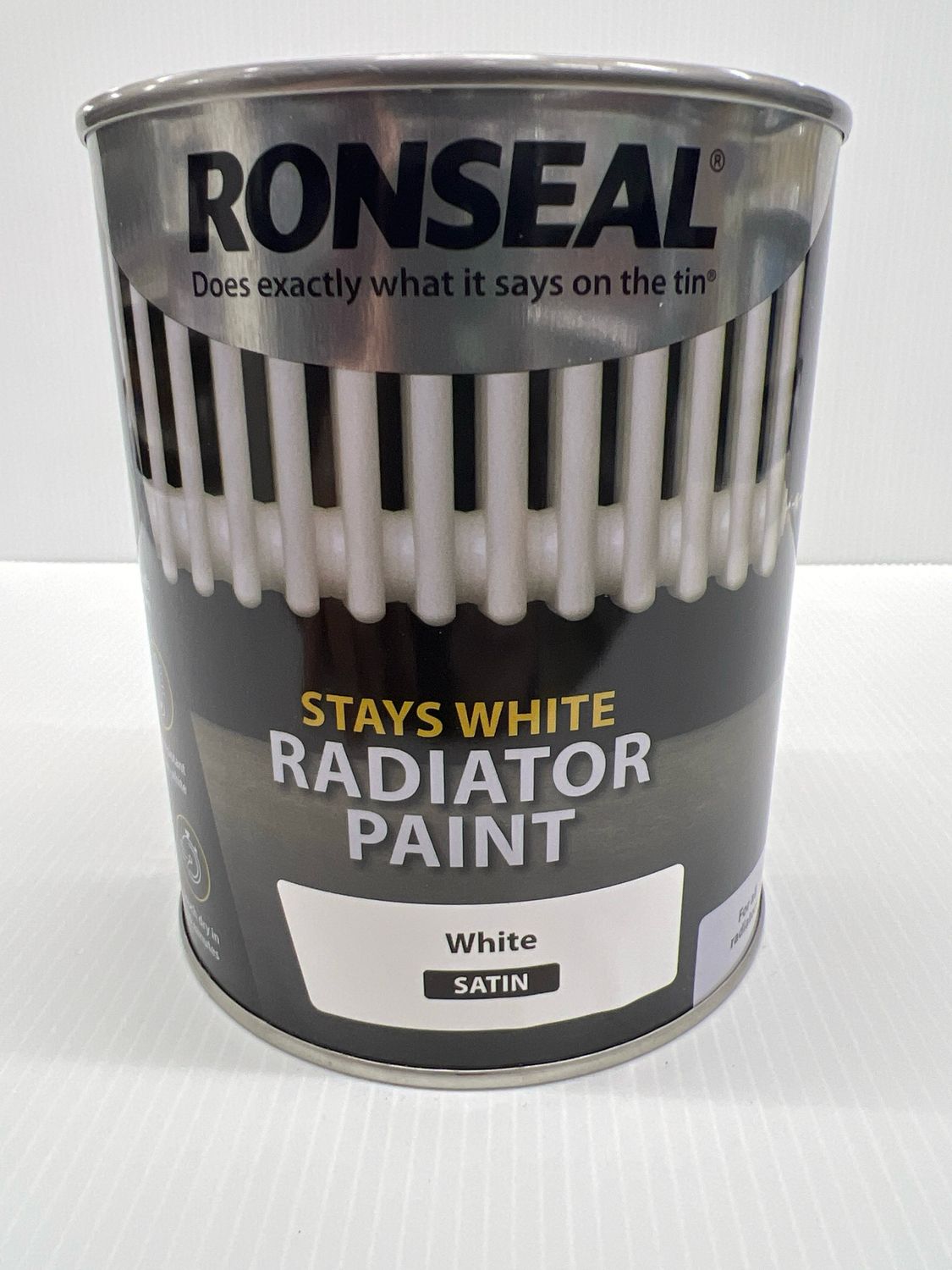 RONSEAL STAY WHITE RADIATOR PAINT WHITE SATIN 750ML 37506