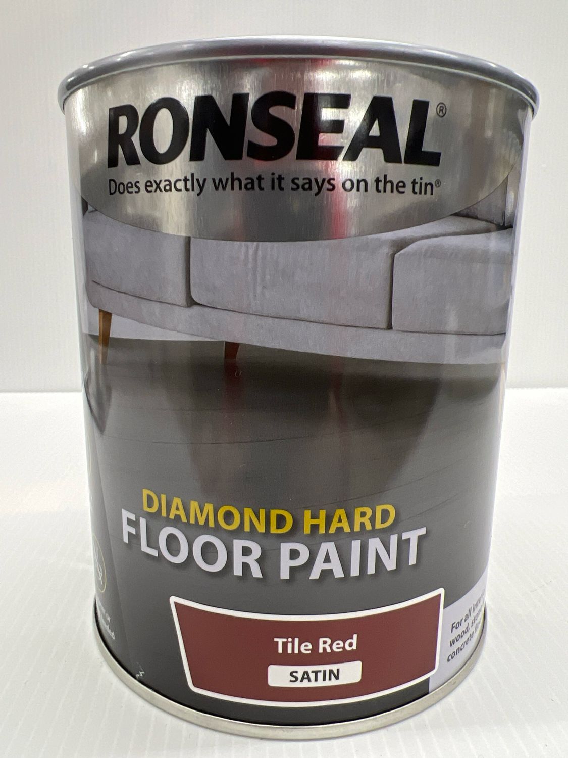 RONSEAL DIAMOND HARD FLOOR PAINT TILE RED SATIN 750ML 35750