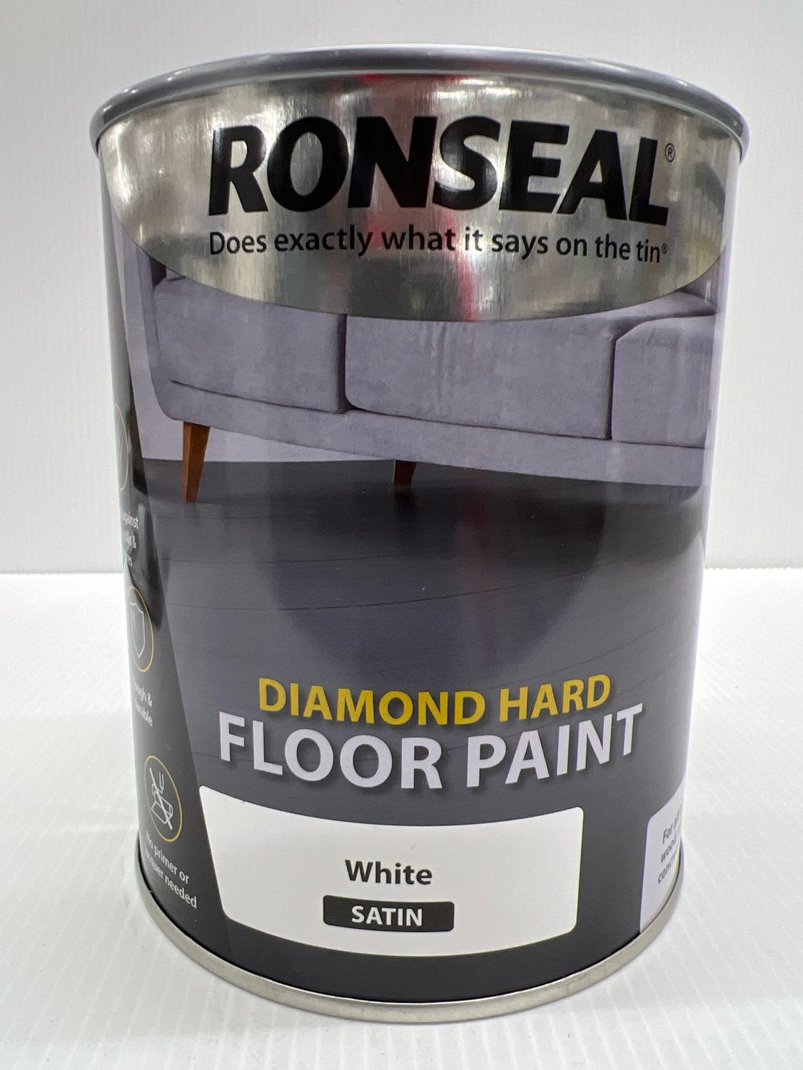 RONSEAL DIAMOND HARD FLOOR PAINT WHITE 750ML