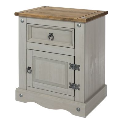 Colwall Grey 1 Door 1 Drawer Bedside Cabinet
