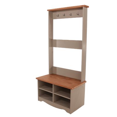 Colwall Grey Shoe Bench with Hat and Coat Rack