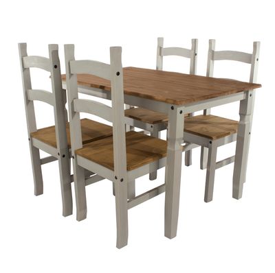 Colwall Grey Rectangular Table with 4 Chairs - Set