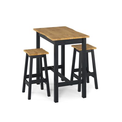 Colwall Black Breakfast Table and 2 Chairs Set