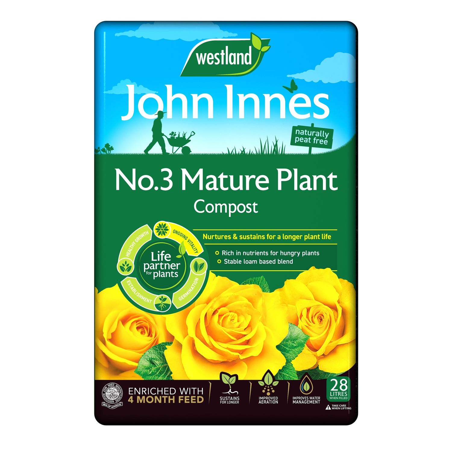 No3 Westland John Innes Peat Free 28L