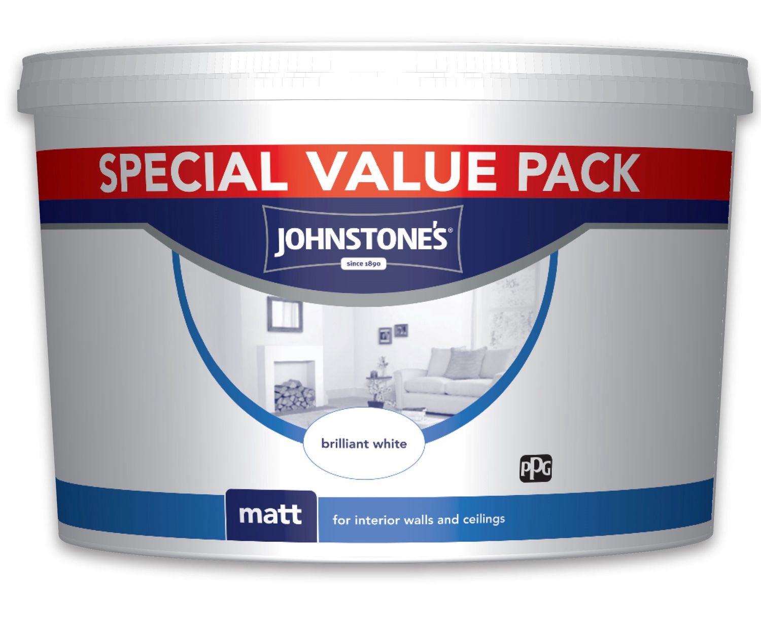 JOHNSTONES MATT PURE BRILLIANT WHITE 7.5LT