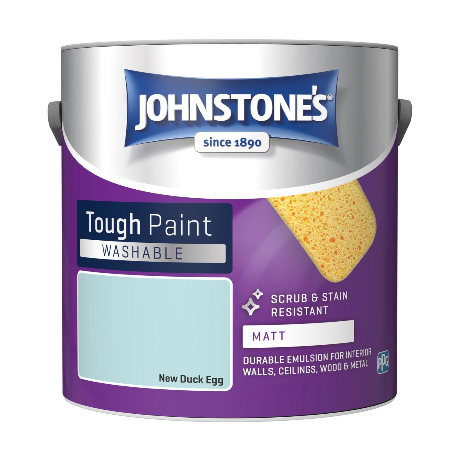 JOHNSTONES WASHABLE MATT NEW DUCK EGG 2.5LT