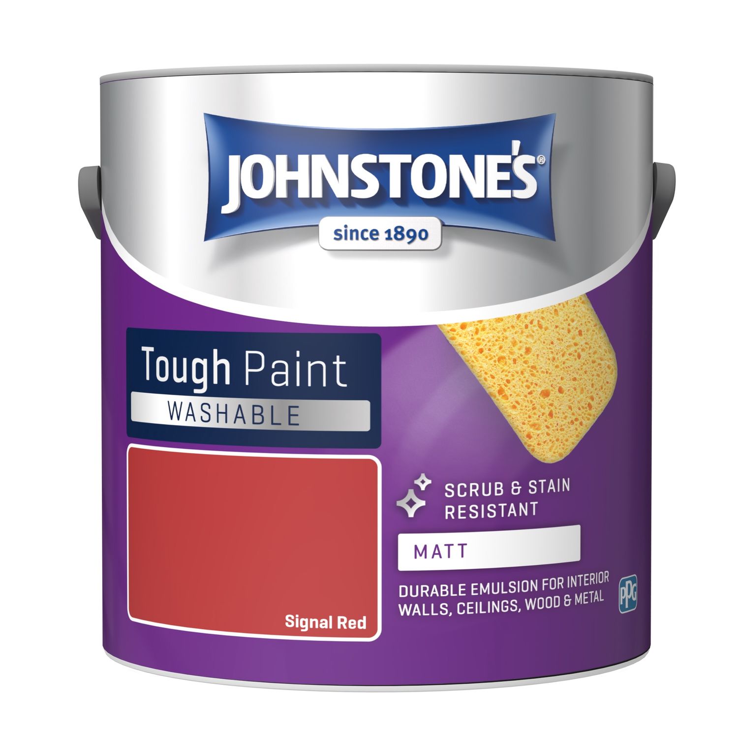 JOHNSTONE WASHABLE MATT SIGNAL RED 2.5LT