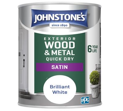 JOHNSTONES EXTERIOR SATIN BRILLIANT WHITE 750ML