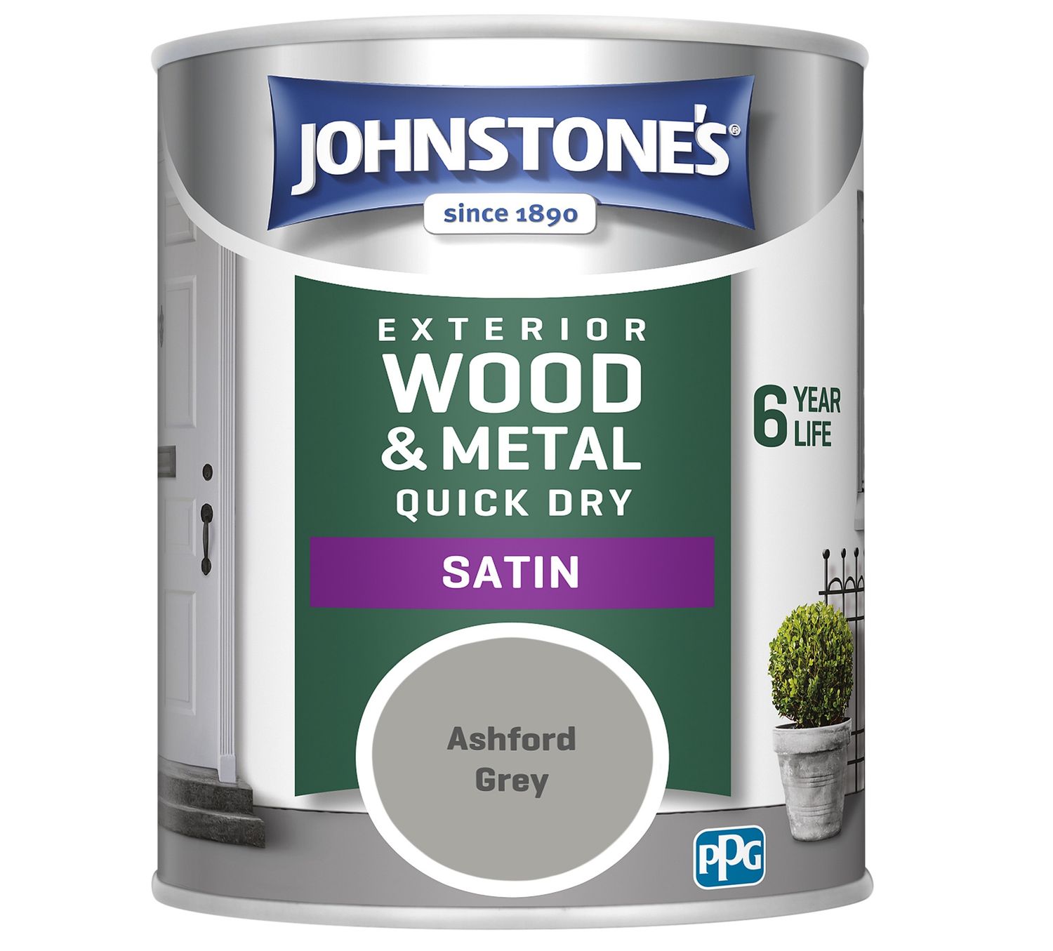 JOHNSTONES  EXTERIOR SATIN ASHFORD GREY 750ML