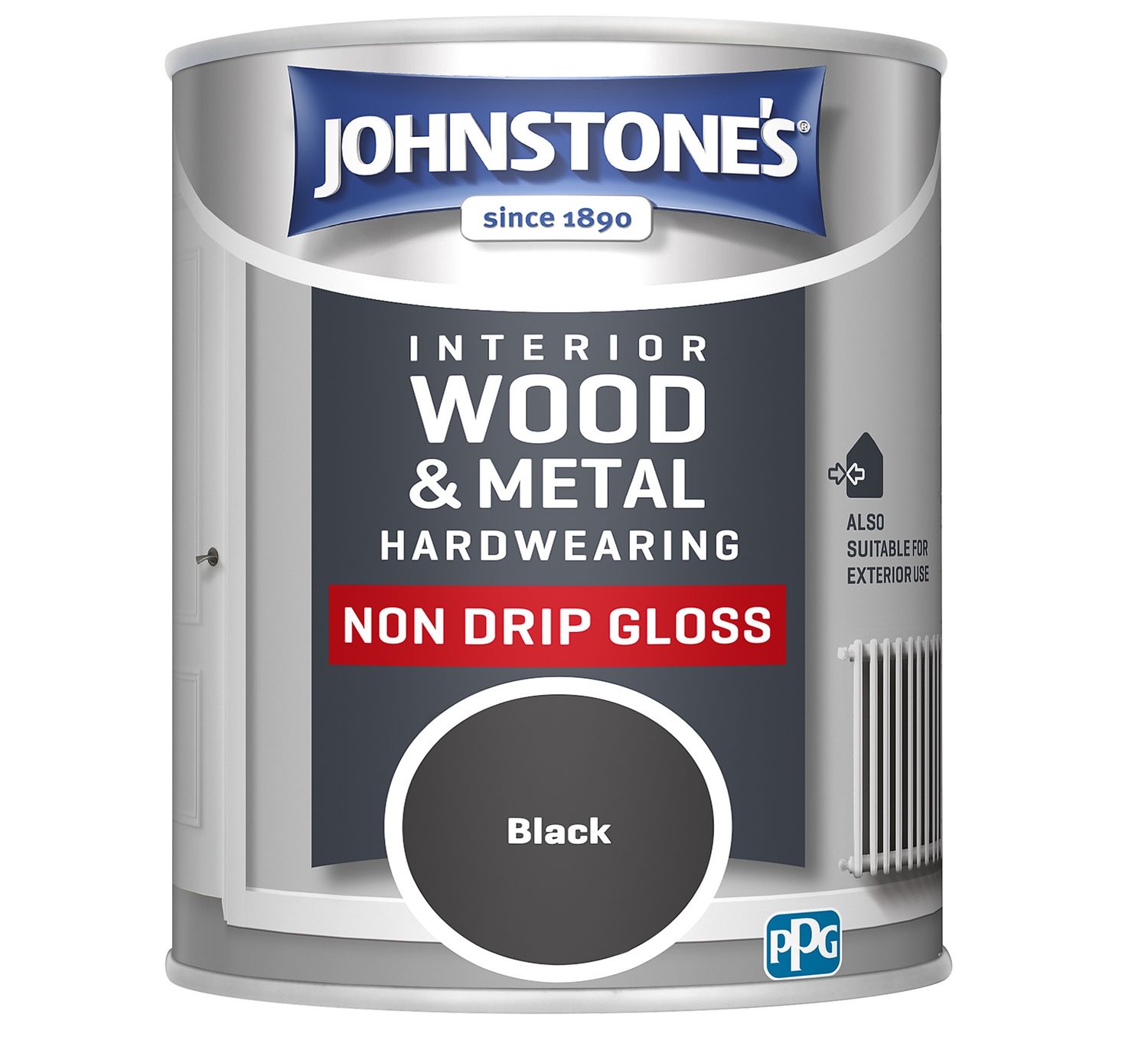 JOHNSTONES  NON DRIP GLOSS BLACK 750ML