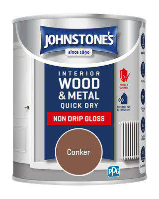 JOHNSTONES QUICK DRY GLOSS CONKER 750ML