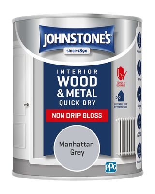 JOHNSTONES  QUICK DRY GLOSS MANHATTEN GREY 750ML