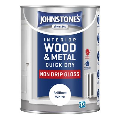 JOHNSTONES  QUICK DRY GLOSS BRILLIANT WHITE 250ML