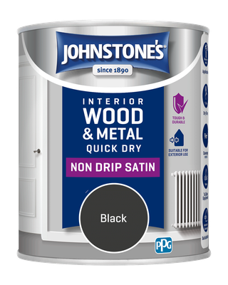 JOHNSTONES  QUICK DRY SATIN BLACK 750ML