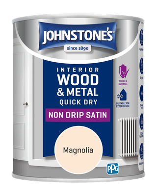 JOHNSTONES  QUICK DRY SATIN MAGNOLIA 750ML