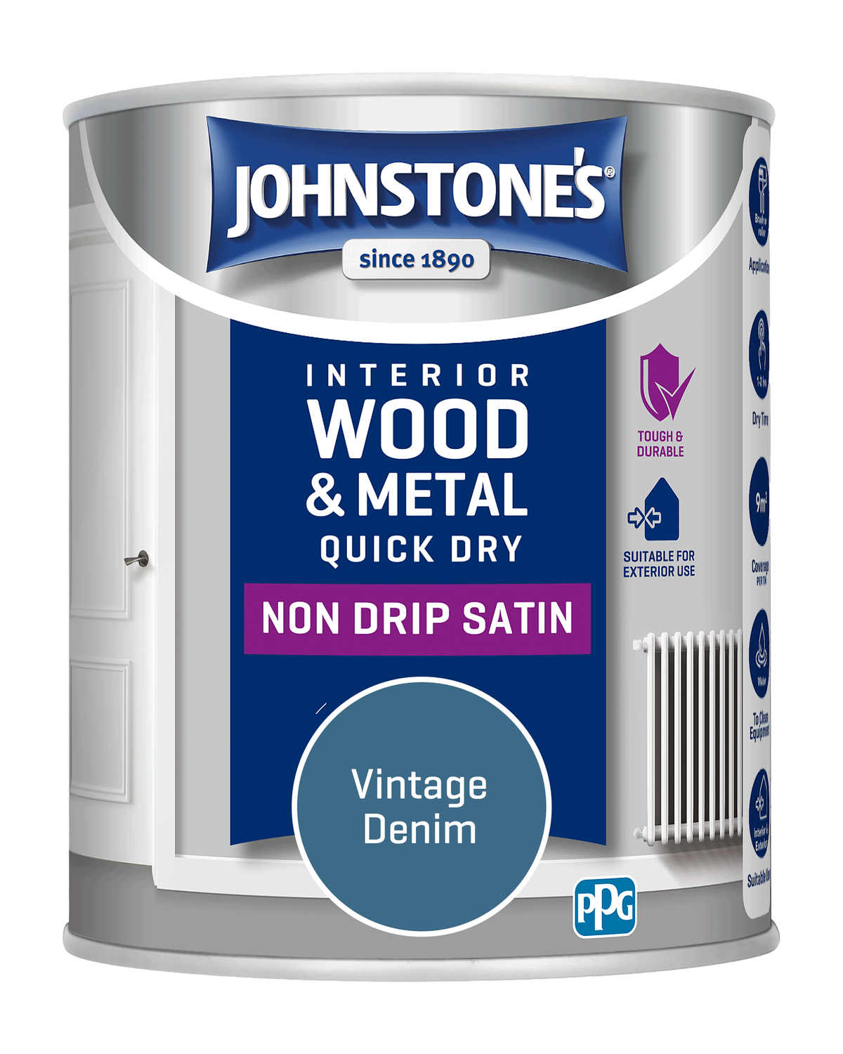 JOHNSTONES  QUICK DRY SATIN VINTAGE DENIM 750ML