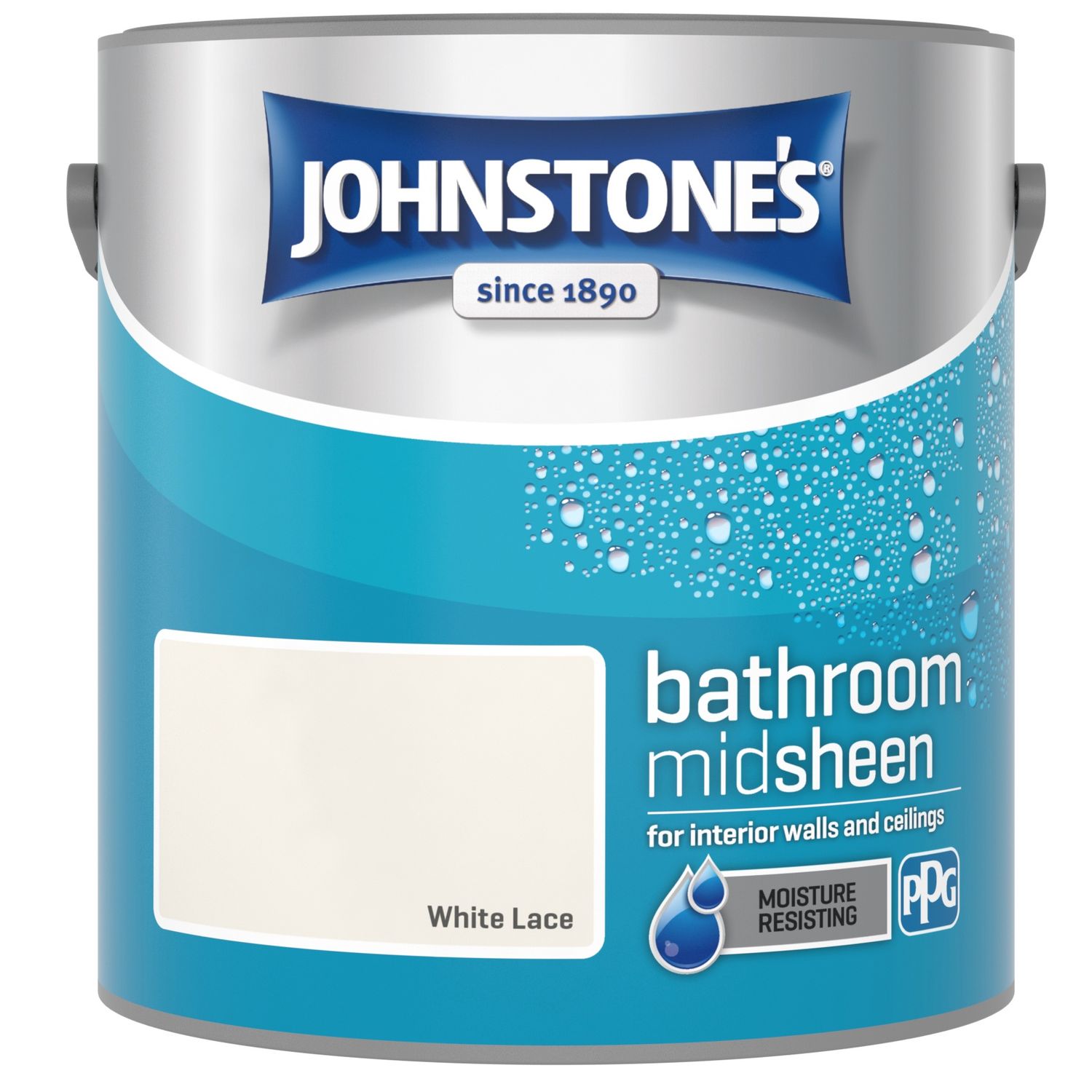 Johnstones bathroom 2.5 lit mid - sheen white lace