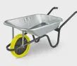 WHEELBARROW GALVANISED STEEL PAN BLACK COATED FRAME PUNCTURE PROOF CGVPP
